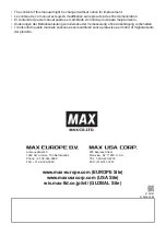 Предварительный просмотр 40 страницы Max NF255FA/18 Operating Instructions Manual