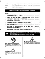 Предварительный просмотр 2 страницы Max powerlite AKHL1230E Operating And Maintenance Manual