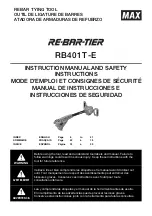 Предварительный просмотр 1 страницы Max ReBar Tier Twintier RB401T-E Instruction Manual And Safety Instructions