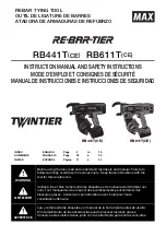 Preview for 1 page of Max Twintier RB441T Instruction Manual And Safety Instructions