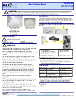 Preview for 1 page of Maxair CAPR 2272PB-07 User Instructions