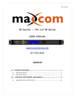 Предварительный просмотр 1 страницы Maxcom MX 1x2 RF Series User Manual