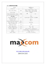 Предварительный просмотр 3 страницы Maxcom MXOPM26-50 Series Technical Specification