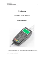 Preview for 1 page of MaxComm Portable SMS Printer User Manual