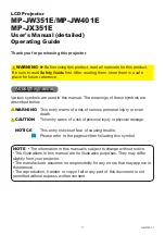 Maxell MP-JW351E User Manual preview