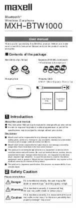 Preview for 1 page of Maxell MXH-BTW1000 User Manual