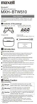 Предварительный просмотр 1 страницы Maxell MXH-BTW510 User Manual