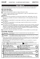 Preview for 1 page of Maxell MXH-TC10 User Manual