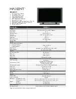 Maxent MX-42XL11 Specification preview