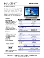 Preview for 1 page of Maxent MX-5020HPM Specification