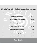 Preview for 2 page of Maxi-Cosi Citi Side Protection System Instructions For Use & Warranty