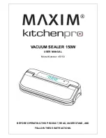 Maxim Kitchenpro VS150 User Manual preview