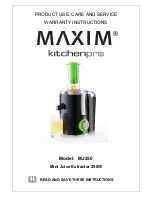 Maxim Kitchenpro Instruction Manual preview