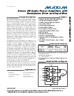 Предварительный просмотр 1 страницы Maxim MAX9777 Manual