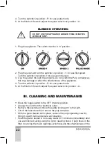 Preview for 22 page of Maxima MJ - 049 Instructions Manual