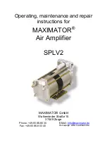 MAXIMATOR SPLV2 Operating, Maintenance And Repair Instructions preview