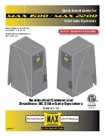 Preview for 1 page of Maximum Controls MAX 1500 Quick Install Manual