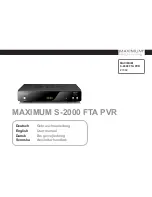 Preview for 1 page of Maximum S-2000 FTA PVR User Manual