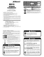 Preview for 3 page of Maxon bd10 User Manual