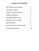 Preview for 2 page of Maxon FRS-100 Owner'S Manual