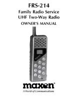 Preview for 1 page of Maxon FRS-214 Owner'S Manual