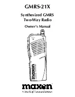 Preview for 1 page of Maxon GMRS-21X Owner'S Manual