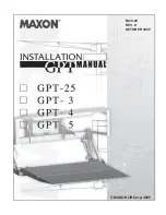 Maxon GPT Series Installation Manual предпросмотр