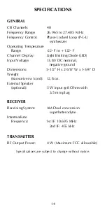 Предварительный просмотр 18 страницы Maxon MCB-10A Owner'S Manual