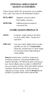 Предварительный просмотр 19 страницы Maxon MCB-10A Owner'S Manual