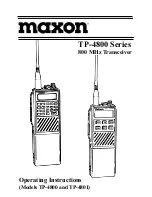 Maxon TP-4800 series Operating Instruction preview