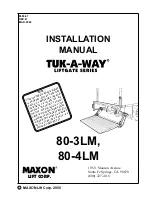 Maxon TUK-A-WAY 80-3LM Installation Manual preview