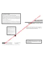 Maxsys PC4164-433 Installation Manual предпросмотр