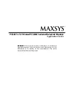 Maxsys PC4401 Application Manual предпросмотр