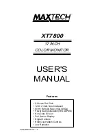 MaxTech XT7800 User Manual preview