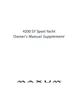 Preview for 1 page of Maxum 4200 SY Sport Yacht Owner'S Manual Supplement