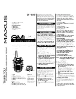 Preview for 1 page of Maxus 21-1919 User Manual