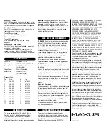 Предварительный просмотр 2 страницы Maxus 21-1919 User Manual