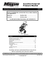 Preview for 1 page of Maxus PW2515 Operating And Parts Manual