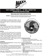 Maxx air HVWM 18 Operating Instructions preview