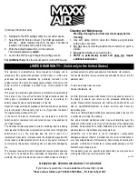 Preview for 2 page of Maxx air HVWM 18CDHUB Operating Instructions