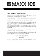 Preview for 2 page of Maxx Ice MCWC28 Installation, Instruction And  Service Manual