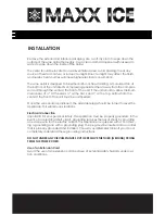 Preview for 4 page of Maxx Ice MCWC28 Installation, Instruction And  Service Manual