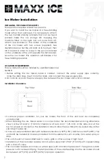 Предварительный просмотр 8 страницы Maxx Ice MIM250 Service, Installation, And Instruction Manual