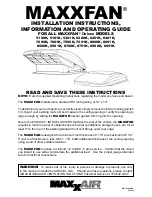 Preview for 1 page of Maxxair MAXXFAN Deluxe 5100K Installation Instructions, Information And Operating Manual