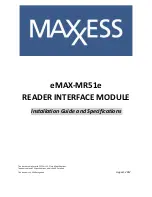 Предварительный просмотр 1 страницы maxxess eMAX-MR51e Installation Manual And Specifications