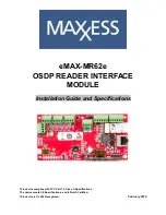 Preview for 1 page of maxxess eMAX-MR62e Installation Manual And Specifications