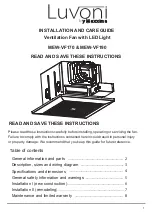 Maxxima Luvoni MEW-VF170 Installation And Care Manual preview