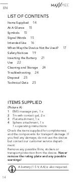 Preview for 14 page of MAXXMEE 06082 Instructions Manual