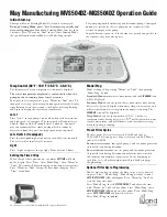 May Manufacturing MVS504DZ Operation Manual preview