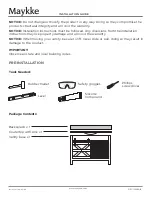 Предварительный просмотр 2 страницы Maykke Tammy NHA1310101 Installation, Care Manual And Warranty